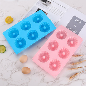 Moule à gâteau en silicone de qualité alimentaire pour la pâtisserie à domicile, moule à six cavités pour donuts, gelées et chocolats - Product Image 3