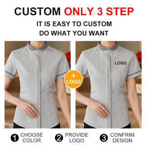 Polo uniforme pour enfants à manches courtes, haute qualité, été, pour hommes, moderne, pour serveurs de restaurant, t-shirts uniformes pour femmes - Product Image 3