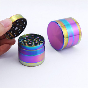 Metal Grinding Accessories Grinders OEM/ODM Custom Logo Hologram Colorful 4 Layer Metal Herb Grinder Smoking Tobacco Crusher - Product Image 3