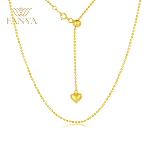 FYXL1262G 925 Sterling Silver Zircon <b>Box</b> Chain Necklace Adjustable Length 60cm Gold Plated White & Black Gift - Product Image 3