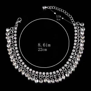 Tobillera de Verano con Campanas de Moda, Pedrería, Chapado en Oro, Campanas Indias para Danza del Vientre, Colgante con Borla, Zirconia - Product Image 3