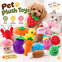 Piepende Pluche Hondenspeelgoed Diverse Fruit- en Dierenvormen Zachte Knuffelspeelgoed voor Puppy's Kleine en Middelgrote Honden
