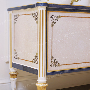 Consola de <span class=keywords><strong>Entrada</strong></span> Blanca de Estilo Tradicional, <span class=keywords><strong>Mueble</strong></span> Decorativo de Madera Maciza Tallada, Fabricante de Muebles Personalizados - Product Image 4