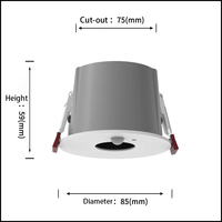 Lampu Sensor Led koridor balkon antisilau Sensor tubuh manusia tersembunyi sorot 8-12w IP65 kualitas tinggi Aluminium LED Downlight