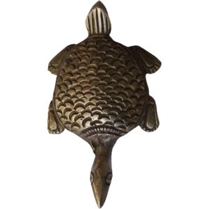 หัตถกรรมหัตถกรรมทองเหลืองเต่าของตกแต่งบ้านทำด้วยมือของตกแต่งห้องรับแขกของตกแต่งบ้านของขวัญที่มีลวดลายของพืช - Product Image 3