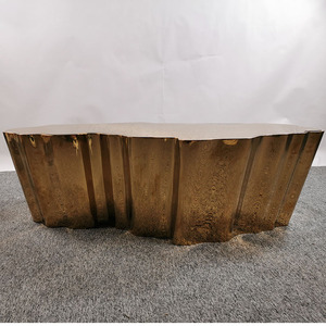 Đặc biệt hình dạng gốc phẳng bề mặt Bàn cà phê bằng thép không gỉ & bảng phụ hiện đại cho phòng khách - Product Image 3