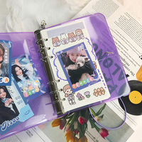 Carnet à spirale promotionnel à paillettes avec reliure à 6 anneaux en PP/PVC, cordon élastique, format A5/A6, pour bureau et affaires