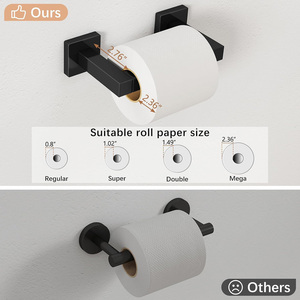 <span class=keywords><strong>Porte</strong></span>-<span class=keywords><strong>papier</strong></span> toilette mural carré en acier inoxydable noir de style moderne Gcheng avec garantie de 3 ans, installation facile - Product Image 5
