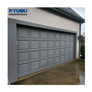 American StyleAutomatic With Motor Screen For 2 Car Garage Modern Steel Panel Garage Door For Homes