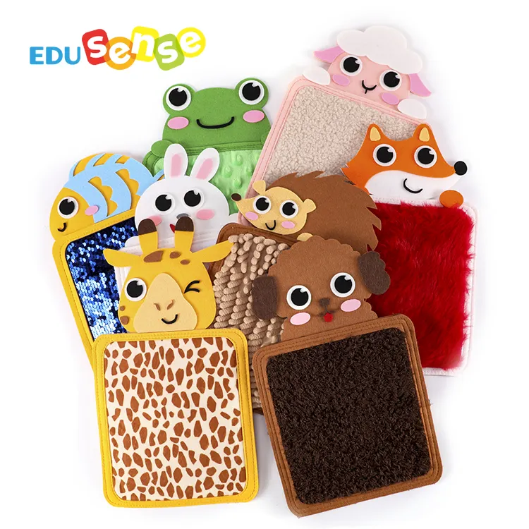 3D Fabric Book Manufacturers Custom Animals Printing Soft Sensory Crinkle Cloth Feel and Touch Baby Dog Toy