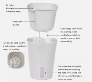 Self Watering Pots for Indoor Plants, <b>Planter</b> Pot African Violet, Spider Plant, - Product Image 6