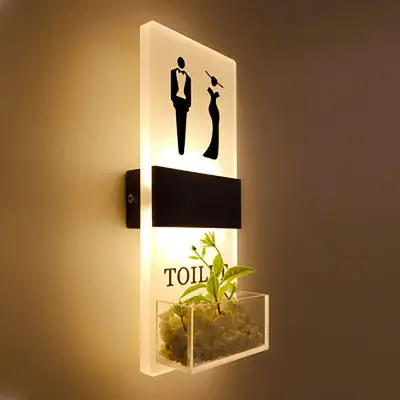Panneau de toilette électronique en acrylique suspendu personnalisé pour homme et femme avec éclairage LED pour salle de bain
