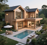 Villa préfabriquée 3D Maison préfabriquée Villa Plan De Maison Maison Villa en bois préfabriquée de luxe