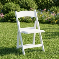 Chaises pliantes en résine blanches pour événements, empilables, pour location extérieure, pour fêtes, mariages, Wimbledon