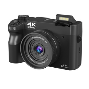 Caméra de vlogging DSLR à double écran 4K WD07 75MP Zoom 18X Écran Ultra HD 3,0 pouces 30 filtres beauté Objectif grand angle UV Capture du sourire - Product Image 1