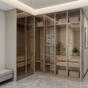 <span class=keywords><strong>Armadio</strong></span> in vetro leggero stile Mid-Century, smontabile e autoportante, per camera da letto e uso commerciale - Product Image 5