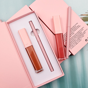 Lipstik <span class=keywords><strong>Lip</strong></span> Gloss cair Matte, kotak kemasan mewah, <span class=keywords><strong>Lip</strong></span> Gloss Label pribadi, <span class=keywords><strong>Set</strong></span> Lipliner pink - Product Image 5