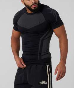 T-shirt pour <span class=keywords><strong>homme</strong></span>, coupe ajustée, idéal pour le jogging, la remise en forme, la course à pied et l'entraînement, vente en gros, fitness, séchage rapide, compression - Product Image 4