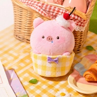 Porte-clés en peluche Chat et Ours Cupcake, Pendentif de sac à dos, Ornement de clé style dessert pour cadeau assorti pour couple
