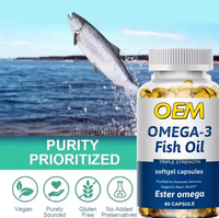 Gélules d'huile de poisson Oméga-3 Ausreson, suppléments immunitaires EPA DHA, vitamines végétaliennes OEM, huile de poisson pure Halal, capsules Oméga-3