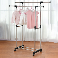 Porte-vêtements en acier inoxydable gain de place Extension Organisateur de vêtements en métal Hauteur réglable Porte-vêtements pour magasin Maison