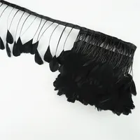 Carnival Costumes Natural Feathers Stripped Goose Feathers Dyed Fringe Trim For Wedding Crafts Carnival Costumes
