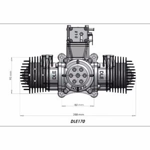 Moteur à essence pour modèle d'aviation DLE170, double cylindre, deux temps, échappement latéral, refroidissement par air naturel, cylindrée de 170 cm³, drone - Product Image 4
