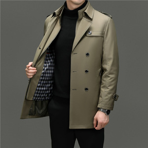 Streetwear mode d'automne vente en gros veste longue et chaude pour hommes coupe-vent pour hommes d'affaires <span class=keywords><strong>manteau</strong></span> <span class=keywords><strong>trench</strong></span> <span class=keywords><strong>long</strong></span> pour hommes - Product Image 2