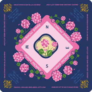 Tapis de Mahjong Américain Artistique de Luxe à Motif Floral Vibrant, Housse Silencieuse pour le Mélange des Cartes avec Base en Caoutchouc Épais pour Jeux Sociaux - Product Image 1