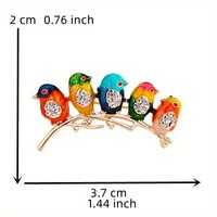 Femmes Hommes Creative Colorful 5 Birds Broches Badges Cute Unisex Bag Clothing Pins Accessories