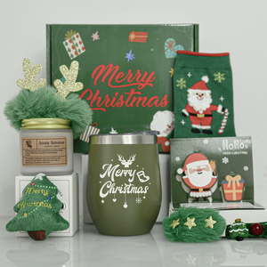 Lujoso Set de Regalo de Cuidado Personal Navideño con Vaso, Vela Aromática, Bombas de Baño y Cesta de Spa para Mujeres, Mamá, Esposa, Hermana, Enfermera, Compañera de Trabajo - Product Image 1