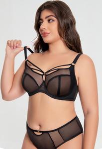 Oferta Especial: Conjunto <span class=keywords><strong>de</strong></span> Lencería Sexy y Transpirable <span class=keywords><strong>de</strong></span> Malla con Tirantes Anchos para Mujer Tallas Grandes, Color Negro, Estilo Casual para Senos Más Grandes, Uso Diario - Product Image 5