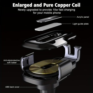 Chargement sans fil Support de téléphone de voiture Support de <span class=keywords><strong>chargeur</strong></span> de voiture sans fil Automatique Nouveaux produits sur le marché Serrage automatique sans fil - Product Image 5