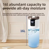 Diffuseur et humidificateur ultrasonique 16L en plastique pour voitures, maisons et hôtels - Contrôle tactile + télécommande - Vente en gros
