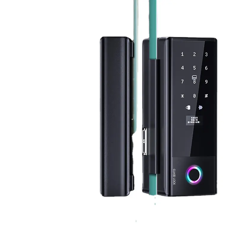 Enrique Ttlockdigital Glazen Deur Smart Lock Biometrische Vingerafdruk Tuya App Unlock Key Card Nfc Wachtwoord Wifi Of Ble Link Lock