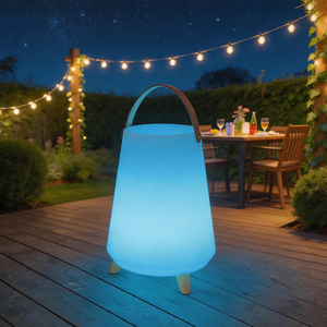 Toptan Özel LED Işıklı Su Geçirmez Şarj Edilebilir Plastik Buz Kovası RGB Renk Değiştiren Parti Şarap Bira Soğutucu Kovası - Product Image 1
