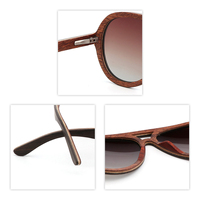 Nouvelles lunettes de soleil de pilote à double pont de créateur, très vendues, lunettes de soleil rétro de luxe pour hommes, lunettes de soleil en bois polarisées