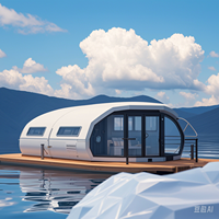 Maison flottante en aluminium sur mesure Bateau-maison préfabriqué Maisons flottantes modulaires à vendre