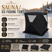 Tenda Sauna Portabel Persegi Besar Warmfire untuk 5-6 Orang, Terbuat dari Kain Oxford Berinsulasi, Rangka Fiberglass untuk Semua Musim