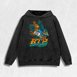 Sweat-shirt rétro délavé avec graphisme « <span class=keywords><strong>BTP</strong></span> Workshop » et aigle, 100 % coton, 6 couleurs, entrepôt américain - Product Image 2