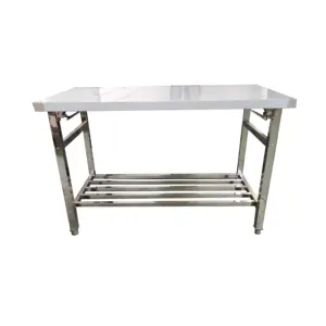 factory direct sale 304 stainless steel workbench folding stainless steel buffet table with bottom shelf