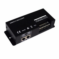 Controlador de Iluminación DMX512 RJ45 de Precio de Fábrica JIUAN, Decodificador RGB de 3 Canales, Carcasa Metálica, Carga Máxima de 576W, 1 Año de Garantía para Escenarios
