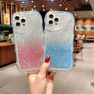 Custodia per telefono cellulare trasparente in plastica morbida per Apple graduale glitter ragazze cover protettiva per Iphone X XS XR