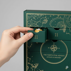 <span class=keywords><strong>Calendario</strong></span> de Adviento de Lujo con Forma de Libro, Empaque Rígido de Papel con 24 Cajones para Regalos Navideños - Product Image 5