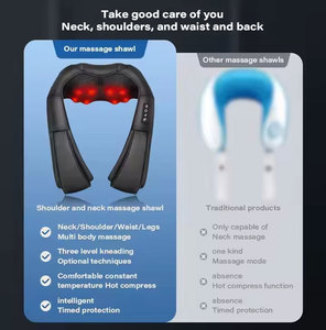 Hot Selling 4D Kneading Electric <strong>Neck</strong> Shoulder <strong>Massager</strong> Infrared Cervical <strong>Shiatsu</strong> Heating Therapy Vibration Massage - Product Image 3