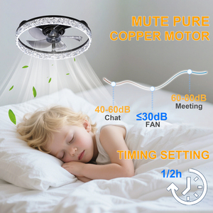 Crystal Modern LED <b>Ceiling</b> Fan <b>Light</b> Flush Mount 5 Blades DC Motor <b>Remote</b> <b>Control</b> Dimmable <b>Light</b> Fixture For bedroom Living Room - Product Image 4
