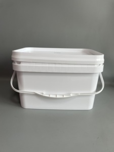 <span class=keywords><strong>Seau</strong></span> en plastique rectangulaire de 10 L de qualité alimentaire avec couvercle et poignée pour les <span class=keywords><strong>granulés</strong></span>, les vis et les écrous - Product Image 5