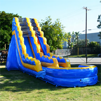 Toboggan aquatique gonflable vert de 19 pieds avec piscine