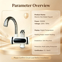Robinet d'eau chaude électrique sans réservoir OEM 3500W, étanche IPX4, avec affichage LED, température constante, économie d'énergie, en plastique, pour usage domestique