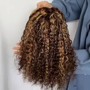 Full Lace Front Wig Human Hair Wigs Deep Curly Frontal Wig Virgin Brazilian Hair For Black Women